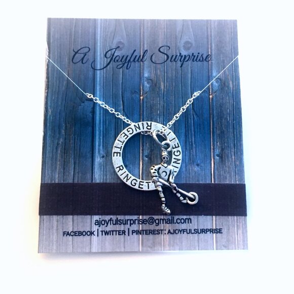 Ringette Necklace Gift, Ringette Jewelry, Present for Daughter or Granddaughter - Picture 8 of 9